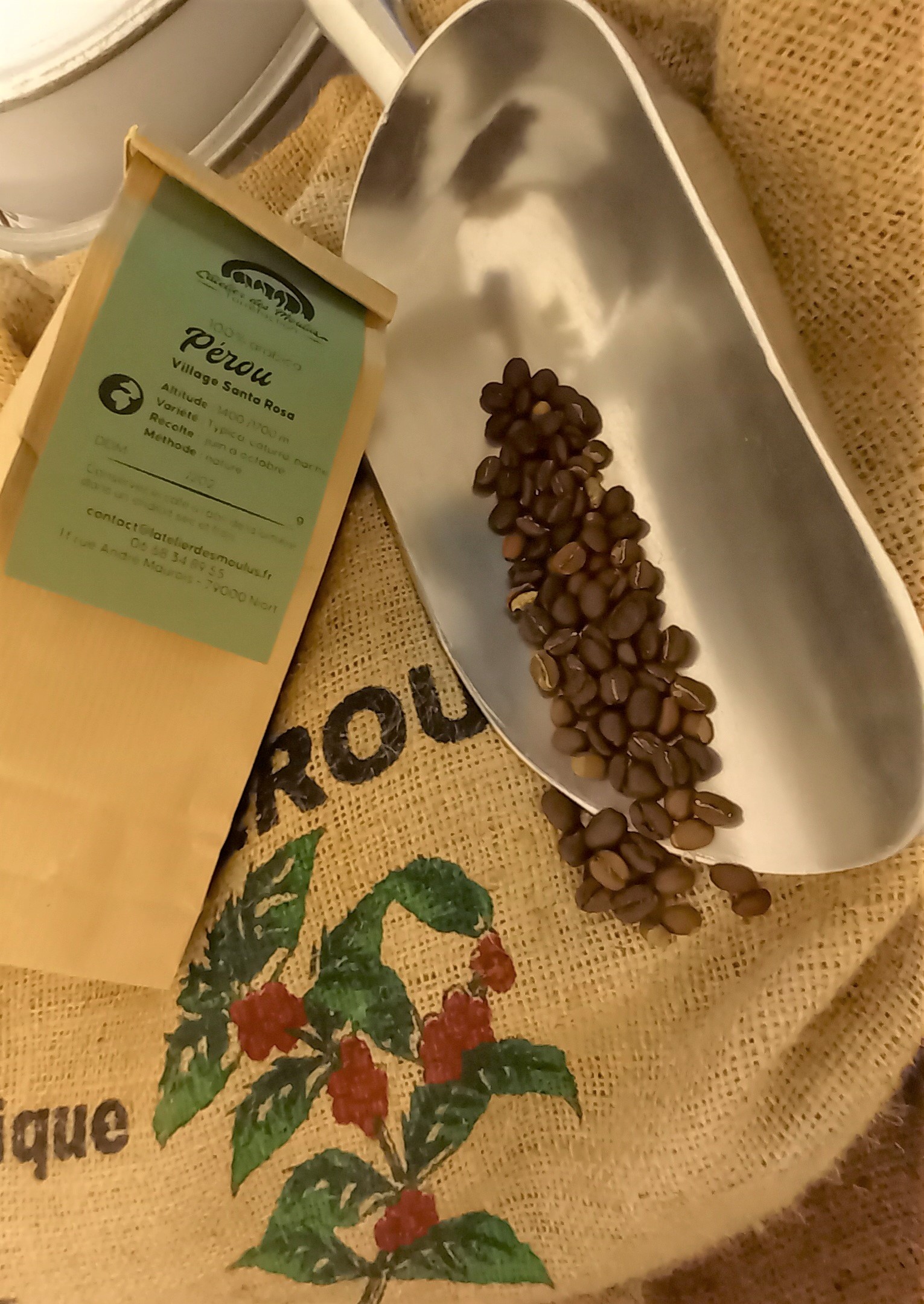 Le Pérou café nature de l'atelier des moulus